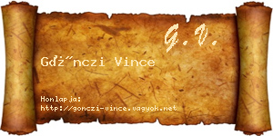 Gönczi Vince névjegykártya