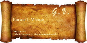 Gönczi Vince névjegykártya
