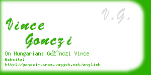 vince gonczi business card